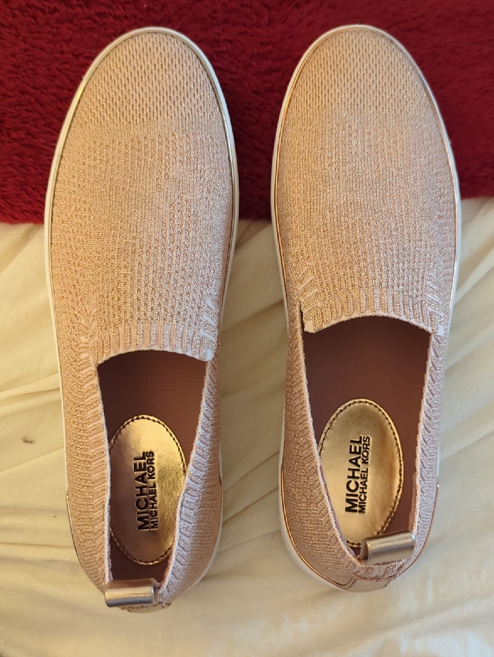 Michael Kors Rose Gold Slip-On Sneakers